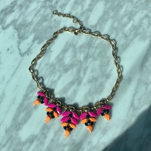 J. Crew Pink/Black/Coral Statement Necklace